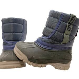 Snow Boots Size 5 Oshkosh B’gosh T5 EUC Toddler Pull on Velcro Boy Blue Shoes